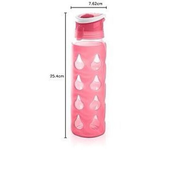 BINO 'Waterdrop' Glass Flip Top 22oz Water Bottle 22oz hot pink - Picture 2 of 3